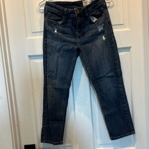Women's Dark Blue Cropped Jeans